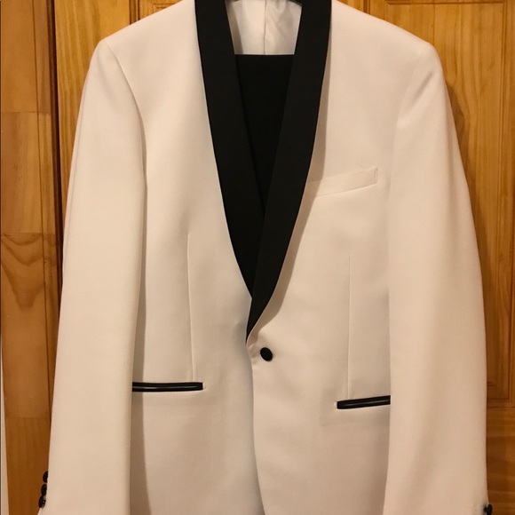 Egara White Slim Fit Dinner Jacket - Picture 2 of 4